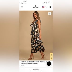 LULUS No Introductions Needed Black Burnout Floral Tiered Maxi Dress